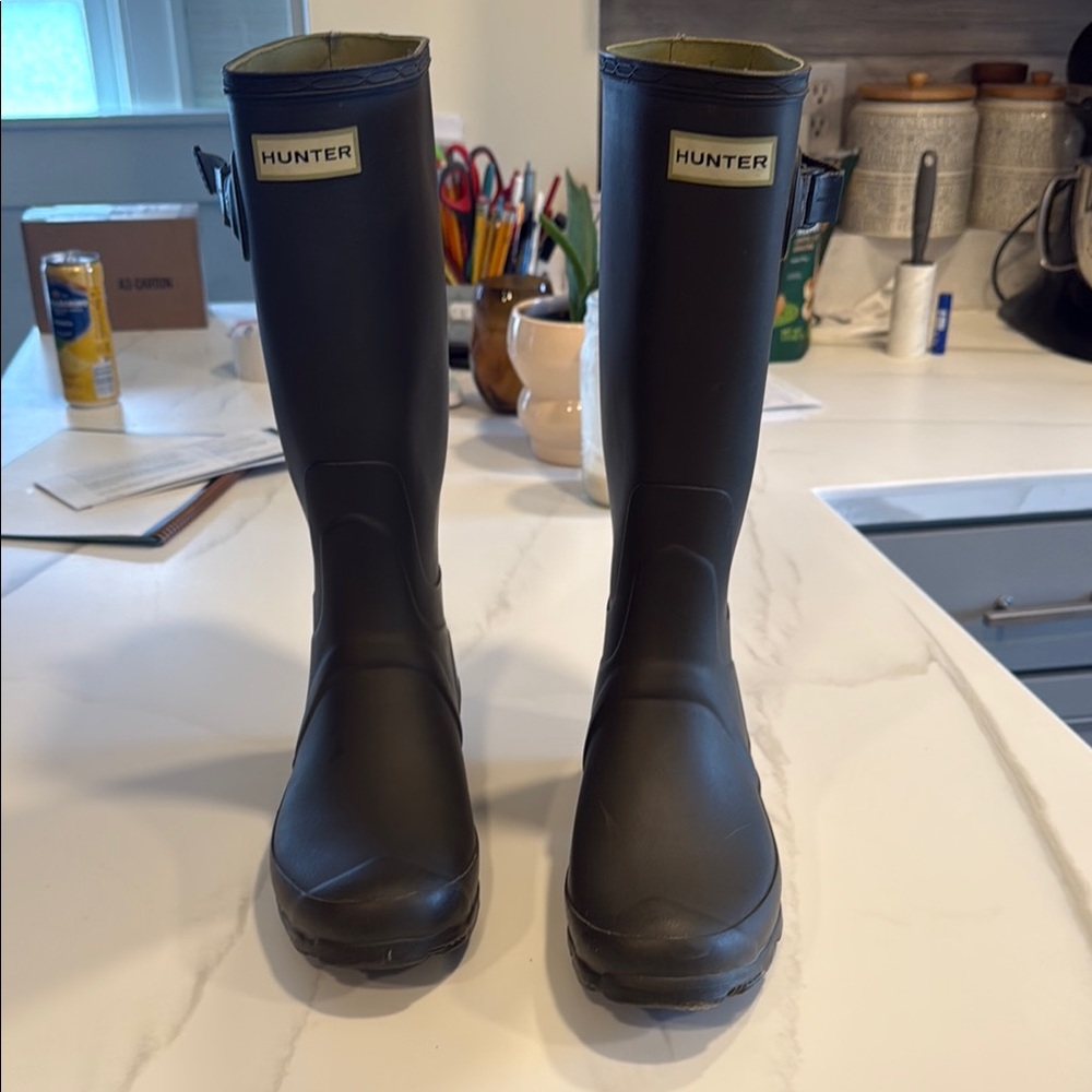 Hunter Green Rain Boots Field Huntress wide calf